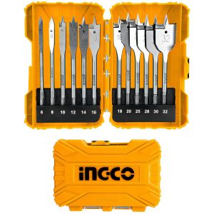 Set De Brocas Planas Para Madera Industrial 12 Piezas Ingco