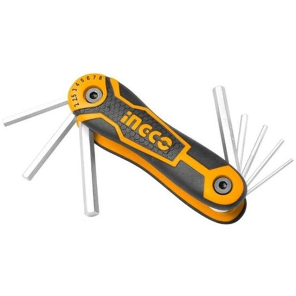 Juego De 8 Llaves Allen De Bolsillo Ingco Hhk14081