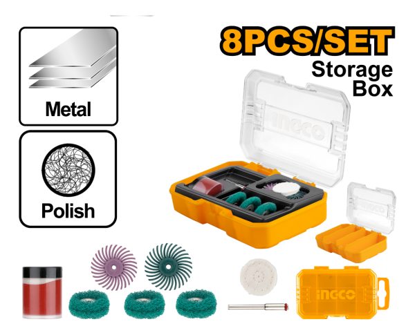 Set 8 Piezas Accesorios Mini Torno Ingco Akmg5008 - Imagen 2