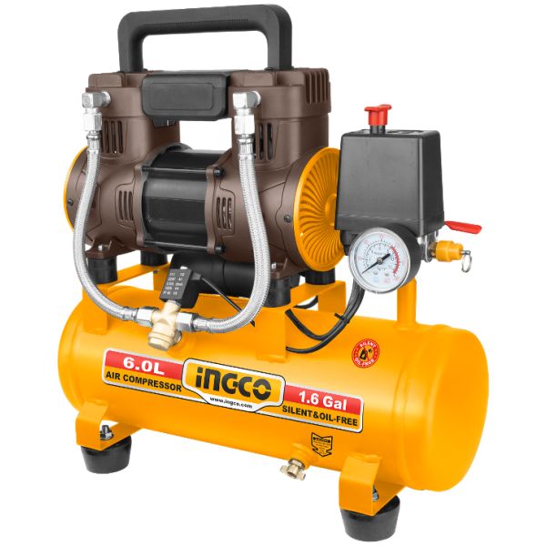 Compresor 6lt 1.5hp Libre De Aceite Bajo Ruido Ingco