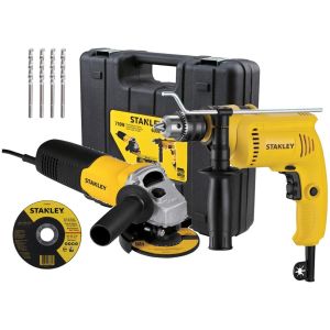 Taladro Percutor Stanley 600w + Amoladora 710w Shg6070ka