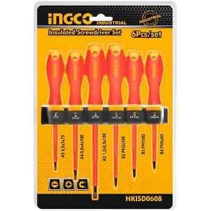 Set Destornilladores Electricos Aislado 6pcs Ingco Hkisd0608