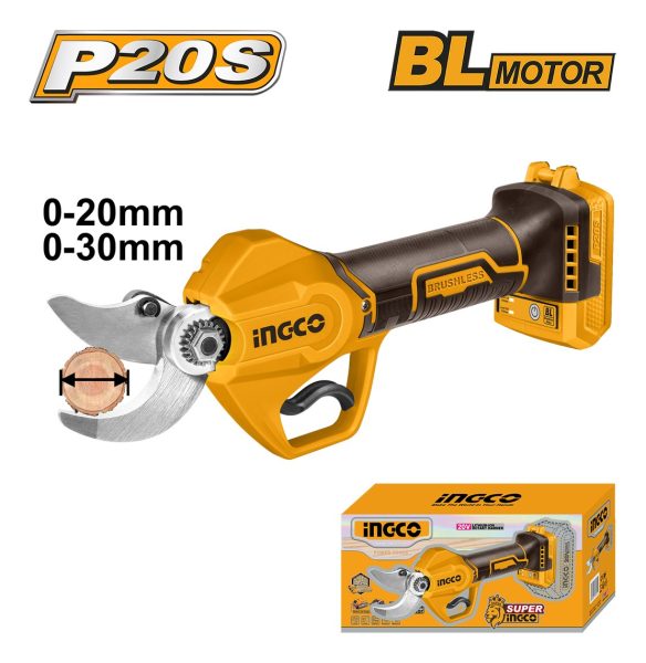 Tijera De Poda Inalámbrica Ingco 20v 20mm/30mm Sin Batería - Imagen 2