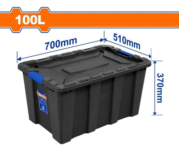 Caja Contenedor Plastico Apilable Negro 100lt Wadfow Wtb331b - Imagen 2