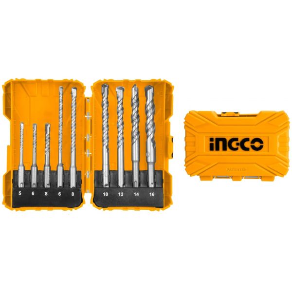 Set 9 Mechas Para Taladro Sds Plus Ingco Akdl30901