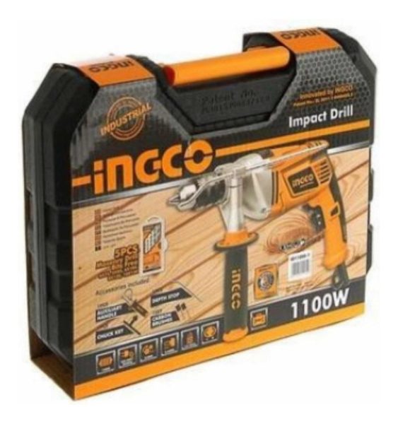 Taladro Percutor Indust 1100w +5 Mechas Ingco Id11008-1 * * - Imagen 4