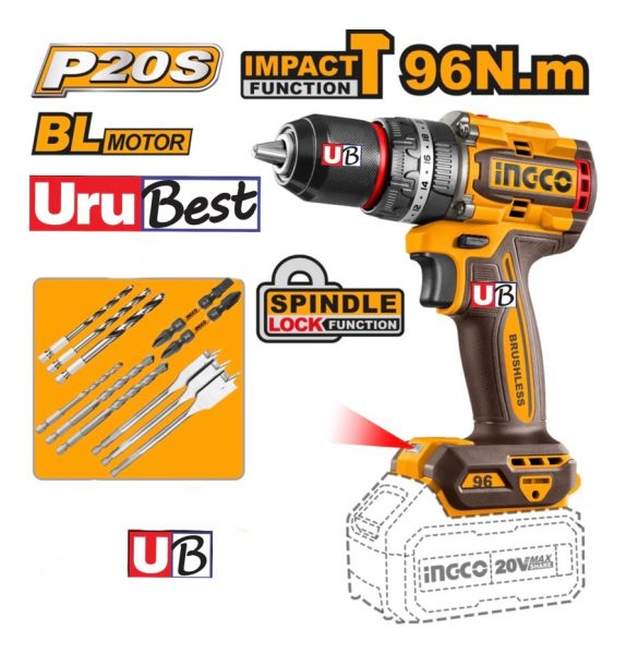Kit A Batería Taladro 96nm Y Amoladora C/2 Bat Ingco - Imagen 2