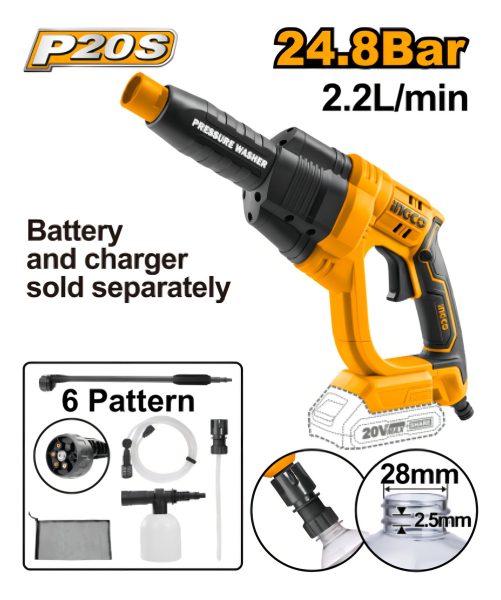 Hidrolavadora A Bateria 20v P20s Sin Bat Sin Cargador Incgo - Imagen 2