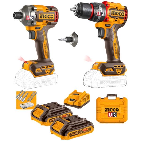 Atornillador De Impacto + Taladro 66nm +2 Bat Ingco Ckli2027