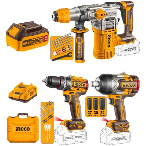 Kit Herramientas Rotomartillo + Taladro + Llave Cosli250281