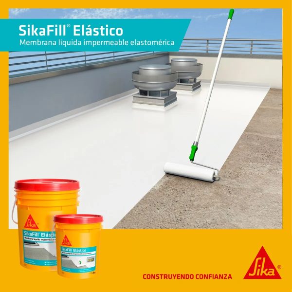 Membrana Líquida Sikafill Elástico 4 Kg Color Blanco - Imagen 2