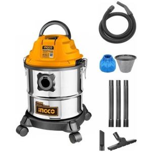 Aspiradora 12lt 1000w Ingco Vc12202 Color Plateado