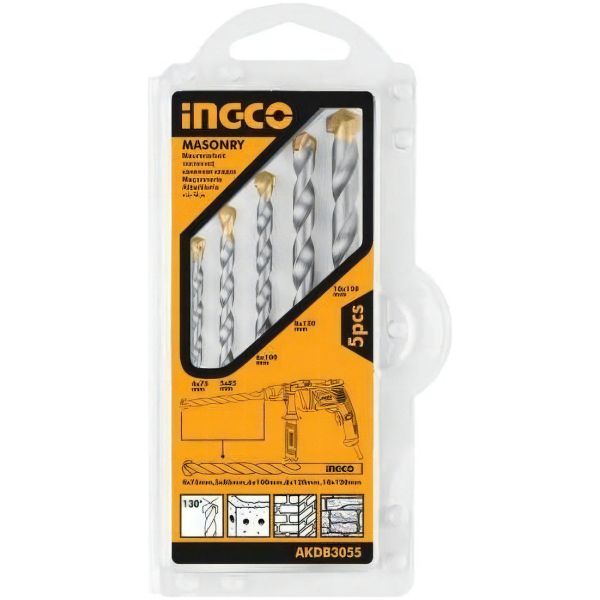 Juego De 5 Mechas Widia Pared Mamposteria Ingco Akdb3055