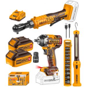 Llave De Impacto 500nm A Bateria + Crique 20v Dados Ingco
