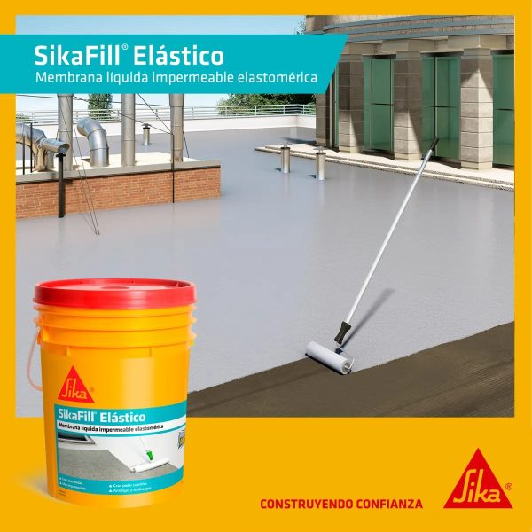 Membrana Líquida Sikafill Elástico 4 Kg Color Blanco - Imagen 4