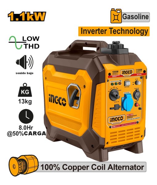 Generador Inverter 1.1kw 1100w Ingco Gei15006 - Imagen 2