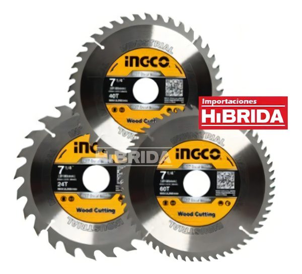 Set 3 Discos Cortes 7 1/4 P Circular Ingco Ma Color Amarillo - Imagen 2