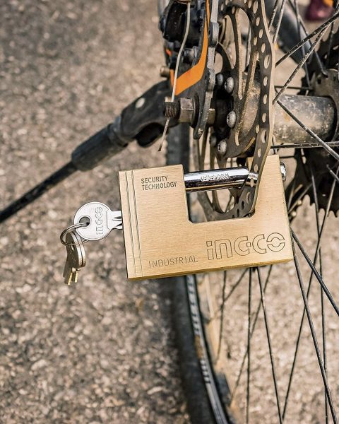 Candado Seguridad Industrial 80mm Ingco Bronce Antipalanca - Imagen 3