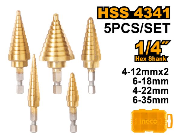 Set X 5 Mecha Conica 1/4 Ingco Aksds2051 - Imagen 2