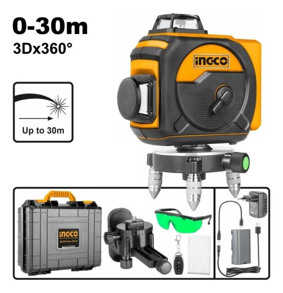 Nivel Laser 3d Verde Autonivelante Pro Ingco Hll255267 * * - Imagen 2