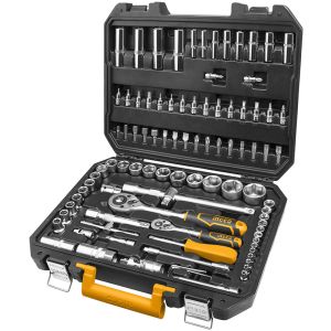 Juego Dados Tubo Llave 94 Pcs 1/2 Y 1/4 Crique Ingco