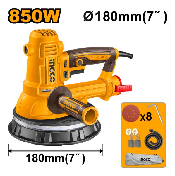 Lijadora De Yeso 850w 180mm 7 + Accesorios Ingco Dws10508 - Imagen 2