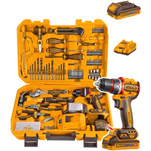 Kit Atornillador Percutor Valija + 165 Acc Ingco Hkthp11651