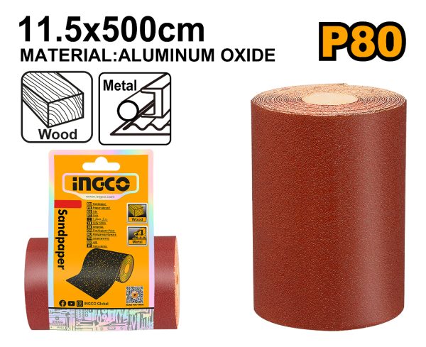Rollo Lija 11.5x500cm Ingco Grano 40 Al 100 - Imagen 8