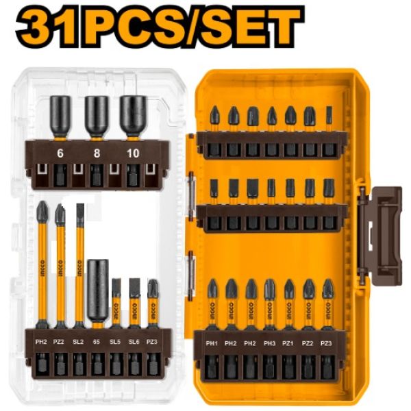 Juego De Puntas De Impacto 31pcs +adaptador Ingco Akdl31502