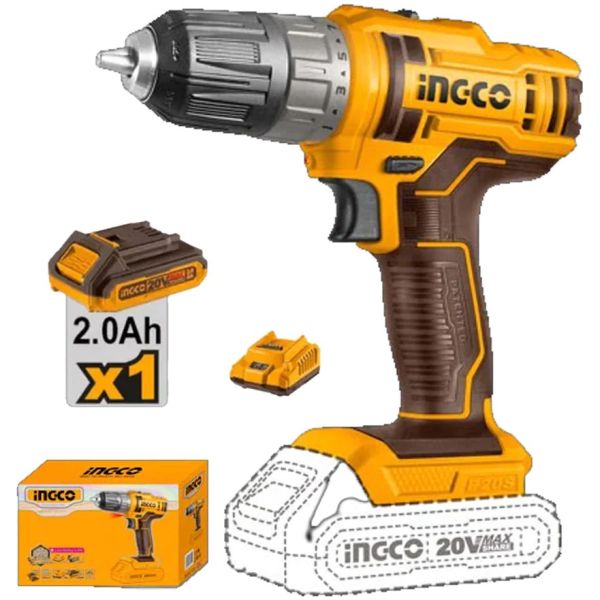 Taladro Atornillador Inalámbrico 10mm Ingco Cdli200518