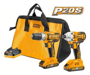 Kit Atornillador De Impacto 20v + Atornillador 20v Ingco P20