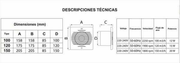 Extractor De Aire Para Baño 100 Mm Mutlusan G P Color Blanco - Imagen 6