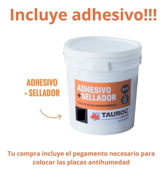Placa De Yeso Antihumedad Tauroc Revestimiento + Adhesivo - Imagen 15