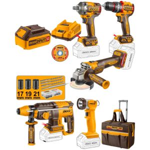 Kit Brushless Motor C/bate/carg Bolso Y Acc Ingco Ckli2059