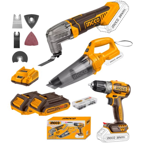 Kit Taladro Atornillador + Mult + Aspiradora Cosli240685