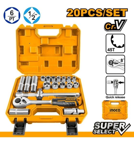 Juego Dados 1/2 X 20 Pcs Super Select Ingco Hkts12201 - Imagen 2