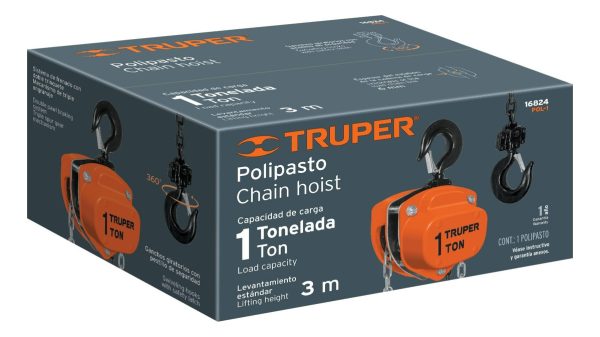 Aparejo Cadena Manual 1000kg 3 Mts Truper Pol-1 - Imagen 4