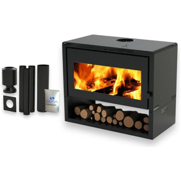 Calefactor Premium A Leña Grande 250m2 + Kit Sefia Toledo