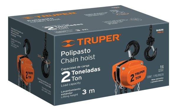 Aparejo Cadena Manual 2000kg 3 Mts Truper Pol-2 - Imagen 4
