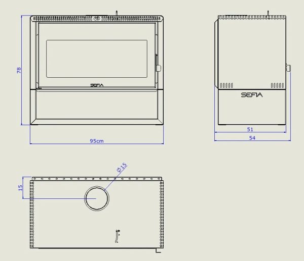 Calefactor Premium A Leña Grande 250m2 + Kit Sefia Toledo - Imagen 6