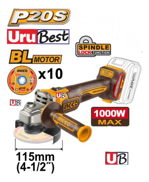 Kit A Batería Taladro 96nm Y Amoladora C/2 Bat Ingco - Imagen 3