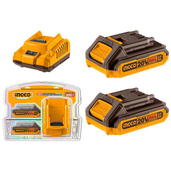 Set X2 Bateria 20v 2amp + 1 Cargador Ingco