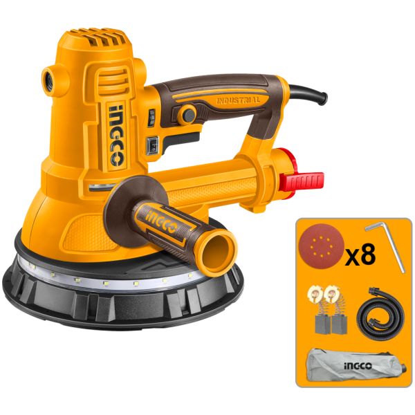 Lijadora De Yeso 850w 180mm 7 + Accesorios Ingco Dws10508