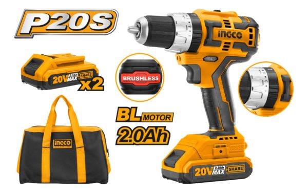Taladro Atorn Perc. 13mm 20v Brushless Ingco Cidli20608 * * - Imagen 2