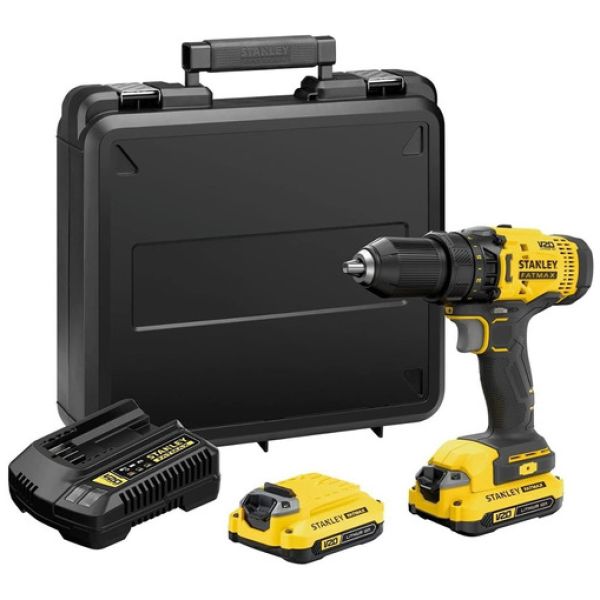 Kit Taladro Atornillador 20v + 2b + Cargador+ Maleta Stanley