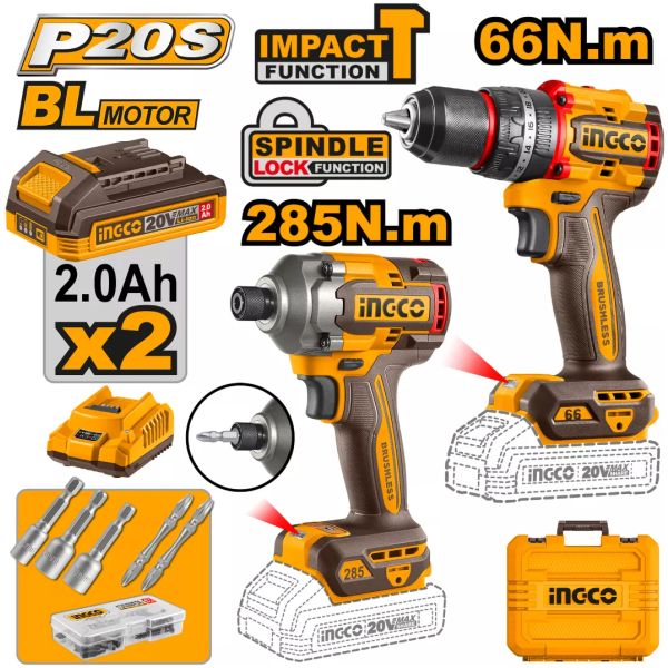 Kit Taladro Atornillador Percutor 66nm + Impacto Ckli20277