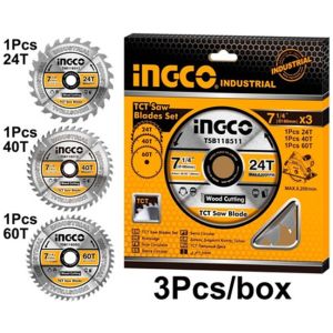 Set 3 Discos Cortes 7 1/4 P Circular Ingco Ma Color Amarillo