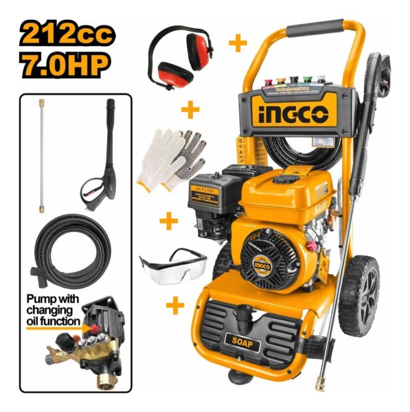 Hidrolavadora Motor A Nafta 7 Hp Ingco Ghpw2103 - Imagen 2