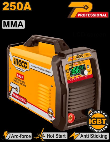 Soldadora Inverter Mma Tig 250a Led Display Ingco Mma25079 - Imagen 2