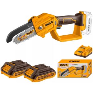 Mini Motosierra 5 PuLG 20v 2 Baterias Y Carg Ingco Cgsli2058
